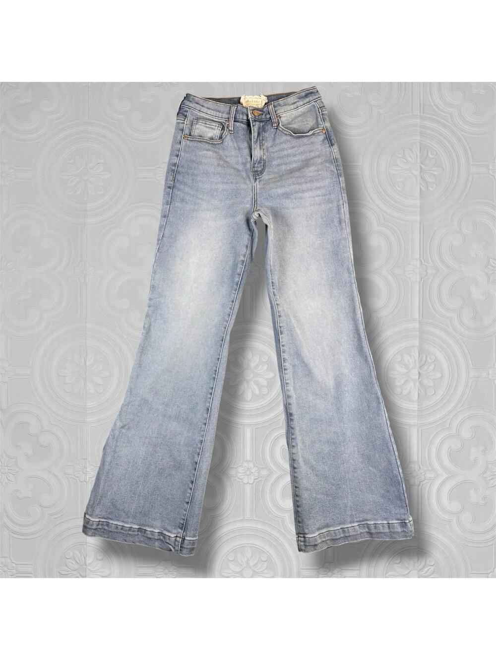Altar’d State Jeans Womens 27/5 Blue Flared Wide Leg Light Wash Stretch Denim